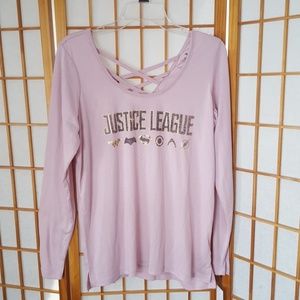 Justice League V-neck Top with crisscross on back